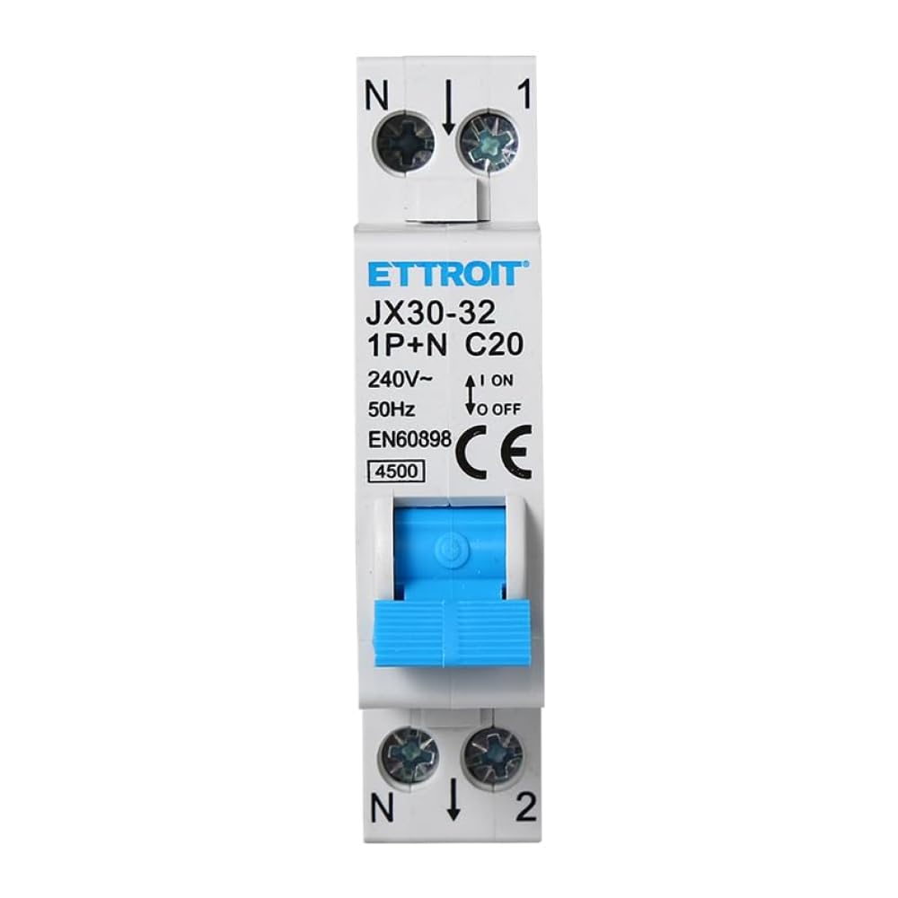 Przełącznik 1P + N, 1 moduł, 220 V 230 V, 16 A C16, krzywa C, 4,5KA 4500A