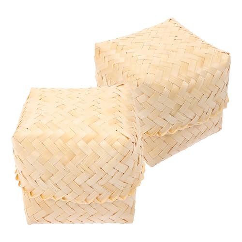 Cabilock 2pcs Woven Storage Baskets Handmade Chip Baskets Organizing Serving Decor Multipurpose Wicker Baskets Kitchen Shelf Home Use