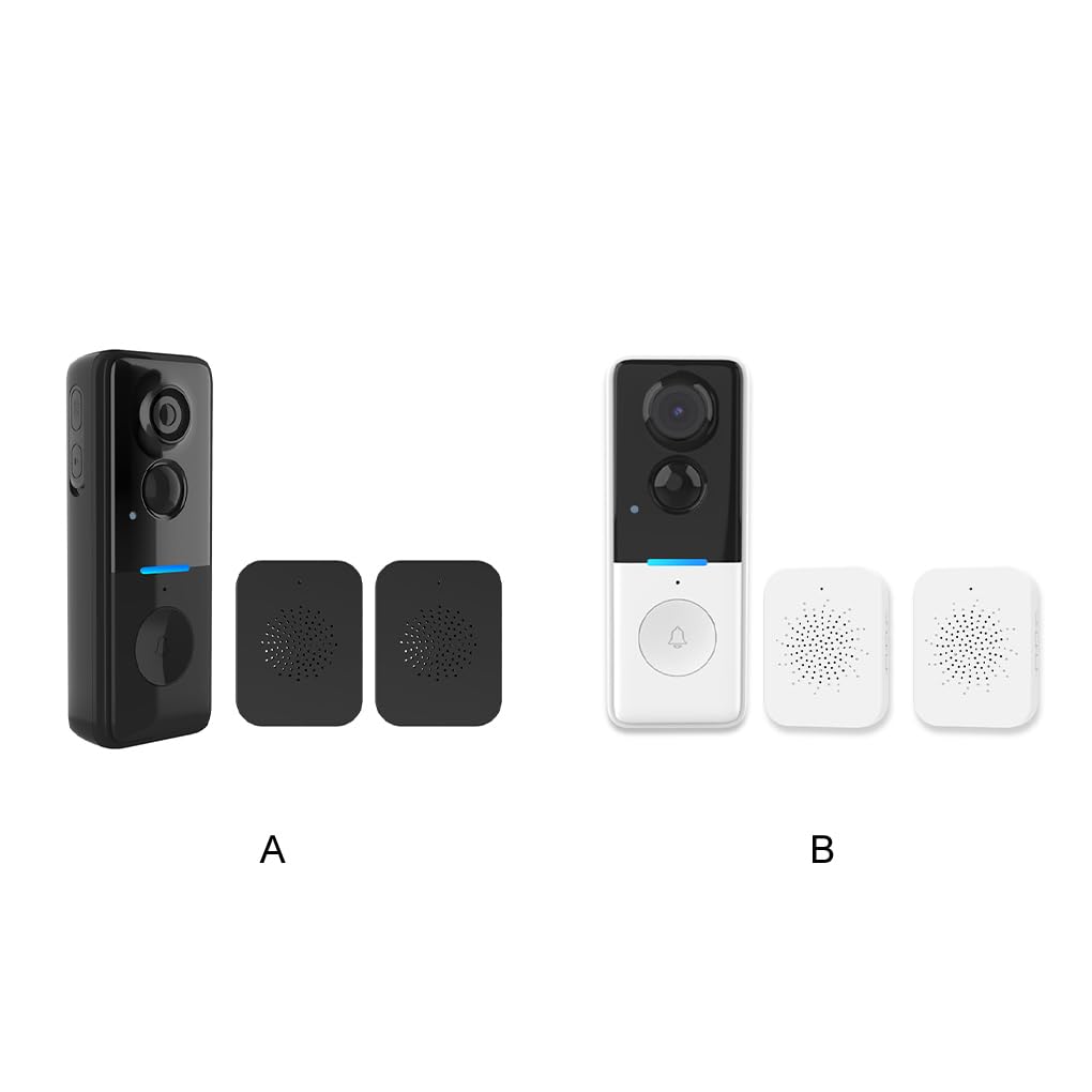 Sonnette vidéo sans Fil HD avec Audio bidirectionnel,Noir | Wi-Fi 2,4 GHz, longue autonomie et étanchéité.