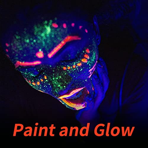 Qudai Kit profissional de pintura facial corporal 6cores de fluorescência Paleta à base de água Maqu