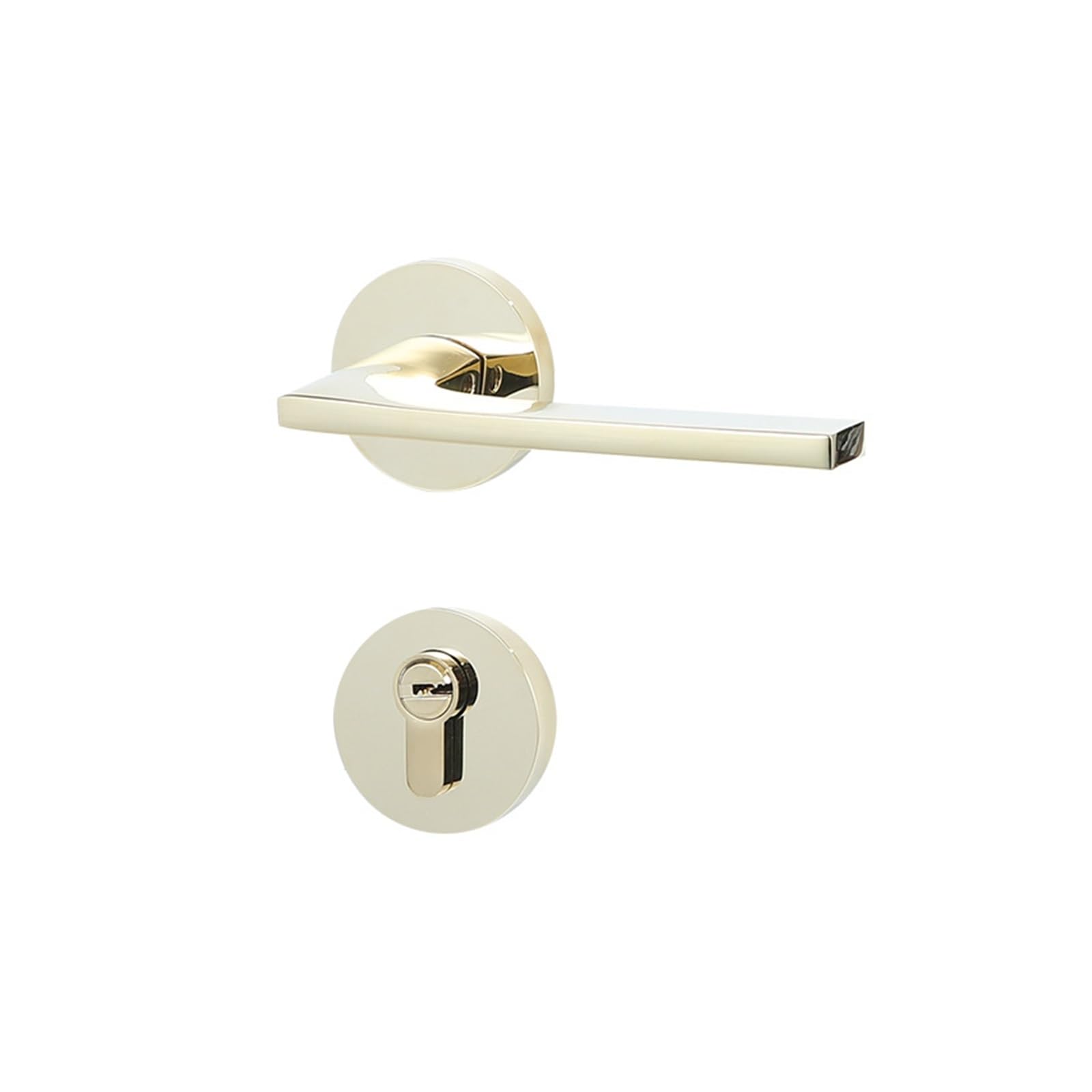 Latón Cerradura de Puerta Lujo Ligero Silencioso Plateado Interior Manija