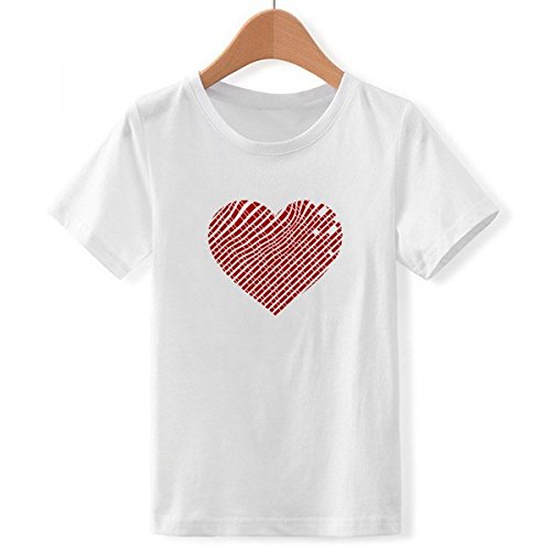 T-Shirt Blanc Garçon XX-Grand Anti-Déformation à Col Ras du Cou Confortable