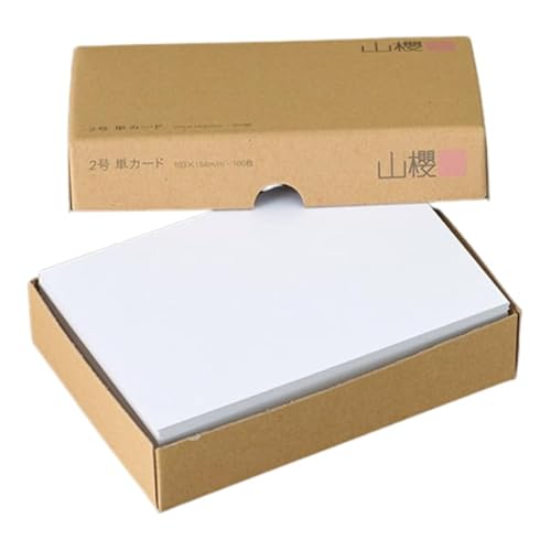山櫻 単カード 2号 ケント D(厚口) 0.390mm厚 角 100枚 / 挨拶状用 103×154mm 白 無地 00302021-0100