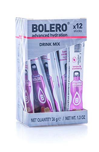 Bolero Drink Sticks Getränkepulver, 12 x 3 g Sachets (Banane-Erdbeer)