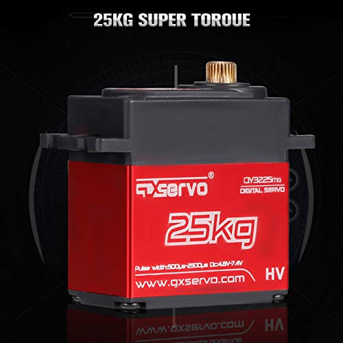 OWSOO 25KG Servo Digital com 25T Servo Braço IP66 Impermeável Cobre Engrenagem Alto Torque 180 Ângul