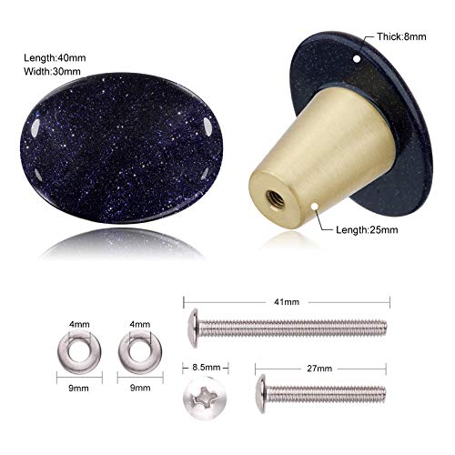 mookaitedecor Set of 4 40mm Blue Sandstone Crystal Drawer Knobs with Screws, Healing Stones and Crystals - Image 3