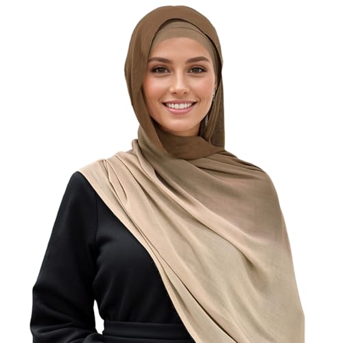 Premium Ombre Viscose Hijab Scarf for Women Muslim Lightweight Gradient Color Shade Hair Wraps Long Hijabs Scarves