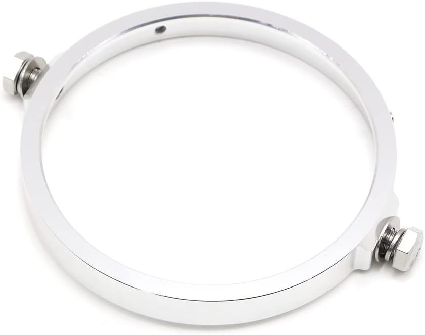 Dreamseek 5.75 Inch Motorcycle Round Headlight Mounting Ring Bracket for Harley Sportster XL883 XL1200 Yamaha Honda Suzuki Cafe Racer Scrambler Chopper Headlamp Support Holder Cover (Silver)
