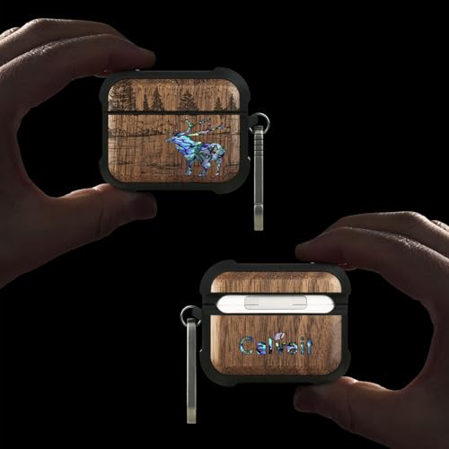 Housse Airpods Pro en bois de noyer gravé cerf, idée cadeau unique - 2