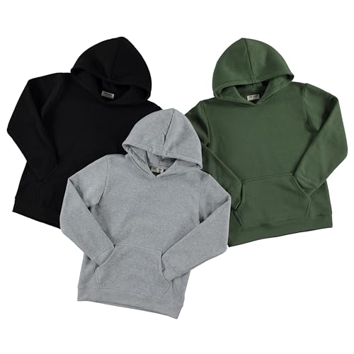 PURE CHAMP Boys 3 pack zip up hoodie Fleece long sleeve essentials hoodie for boys Athletic Kids Clothes Size 4-202