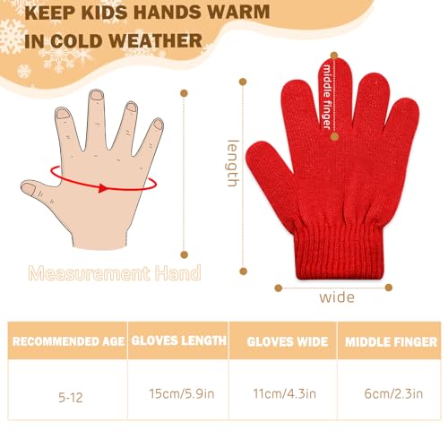 Image of ONESING 6 Pair Baby Gloves Toddler Gloves Toddler Winter Gloves Kids Gloves Winter Stretchy Knit Gloves for Kids Boys Girls