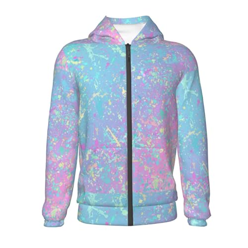 Fantasy Gradient Kids Pullover Hoodies Boys Zip Up Sweatshirts Girls Athletic Clothes with Pocket2
