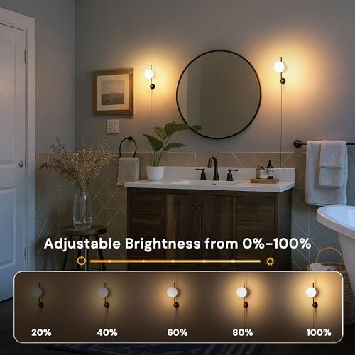Image of L LOHAS LED Night Lights Plug into Wall, Dimmable Night Light, Dusk to Dawn Sensor, 0-100LM Adjustable Brightness, Soft White 3000K Globe Shade Milky Nightlight with 4.92ft Cord for Bathroom, Hallway