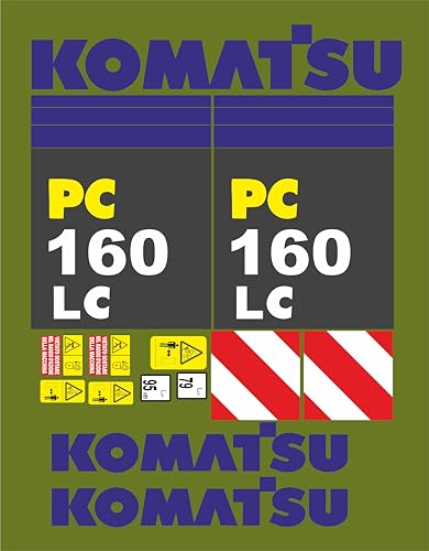 Personalizzazione: Questi adesivi ti permettono di personalizzare il tuo escavatore Komatsu PC 160 LC con il logo e i colori distintivi del marchio.