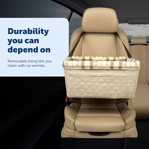 PetSafe Happy Ride Quilted Dog Booster Seat, Tan, Up to 25 lb - image 8