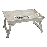 Bandeja decorativa de madera en blanco vintage