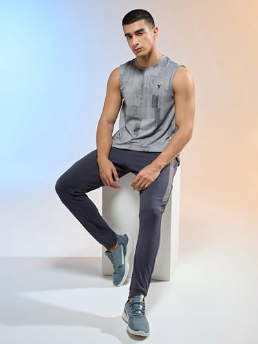 Image of TECHNOSPORT Men's Slim Fit Jacquard Crew Neck Sports Vest with Double Cool, Quick Dry for Sports, Gym & Regular use