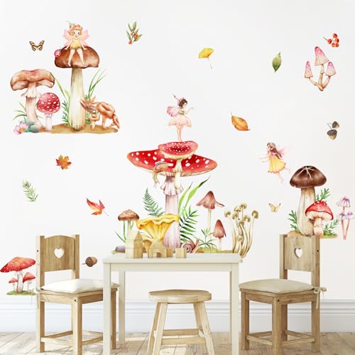 Supzone Woodland Mushroom Wall Decals Elf Flower