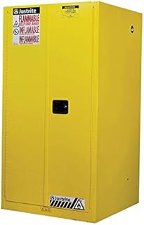 Justrite Sure-Grip EX Flammable Liquid Storage Cabinet, 60 Gallon Reinforced Steel Fire Cabinet for Gasoline Storage, 2 Manual Close Doors, 65