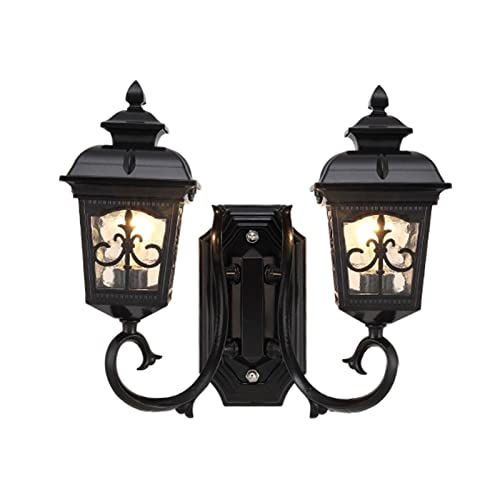 Lumière murale extérieur double tête lanterne murale escalier jardin E27 verre aluminium