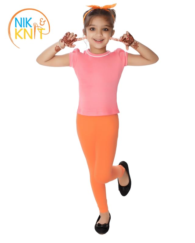 Image of NIK & KNIT Premium Stretchable Plain Leggings for Girls /Kids | Combo Bottom Wear (Top /T-Shirt NOT Included)