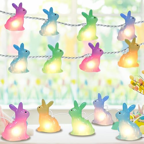 Luces de conejito para Pascua 8.5 pies 10 LED colores
