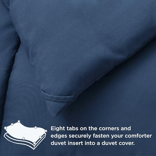 Image of Bedsure Comforter Duvet Insert - Quilted Comforters Twin Size, All Season Duvet, GentleSoft Down Alternative Bedding Blanket, with 8 Tabs, Gifts for Women /Men, Dark Slate Blue, Twin 88 x 68 Inches