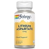 SOLARAY Lithium Aspartate - 100 Capsules - 5 mg