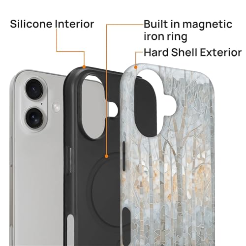 Coque iPhone 17 motif vitrail hiver, cadeau idéal MagSafe