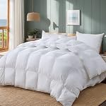 Luxury Goose Down Comforter Twin/Twin XL Goose Feather Duvet,750 Fill Power,Filled with Feather and DownFiber 70 OZ-All Season White Duvet Insert- 100% Organic Cotton 8 Corner Tabs 68 x 90 Inch