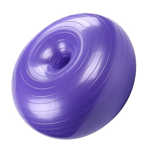 Toyvian Pelota de Equilibrio para Yoga Anti-explosión de PVC Duradero con Superficie Antideslizante Balón Auxiliar Forma de Donuts para Pilates y Fitness Casa Incluye Bomba de Aire