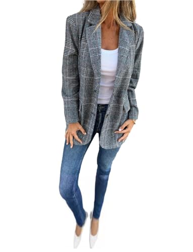Blazer haut de gamme pied-de-poule veste costume femme coupe ajustée élégante