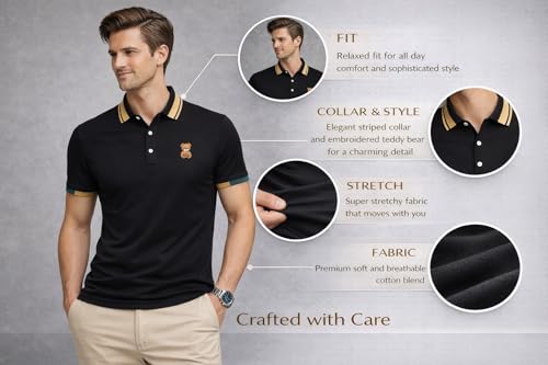 Image of TAGAS Mens Polo T-Shirt || Men's Color Block Polo Tshirt | Short Sleeve Casual Pullover with Collar |Casual Wear for Men | Mens Regular FIT T-Shirts