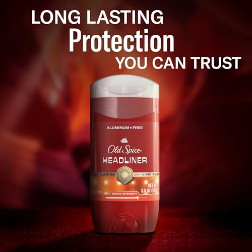 Image of Old Spice Aluminum Free Deodorant for Men, 24 /7 Odor Protection, 24 /7 Signature Scent & Lasting Freshness, Goes on Clean, Headliner with Black Currant, Leather, & Amber Scent, 3.0 oz