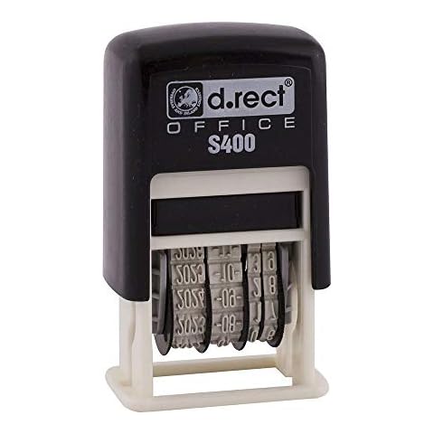 D.RECT ISO S400 Stamp | Date Stamp Small | Stamp in Color Black for Office, Teacher and Invoice | Design Yourself Office Accessories | 4mm | Year/Month/Day, 7523 Cover