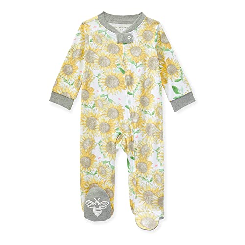 Image of Burt's Bees Baby unisex-baby Sleep & Play, Organic One-piece Romper-jumpsuit Pj, Zip Front Footed Pajama
