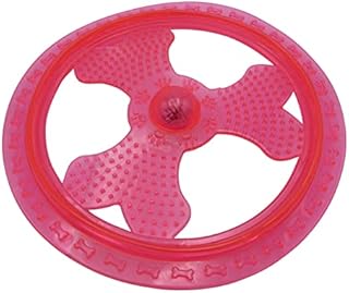 SecureFix Direct Rubber Frisbee Dog Toy (Puppy Training Garden Luminous Flying Pink)