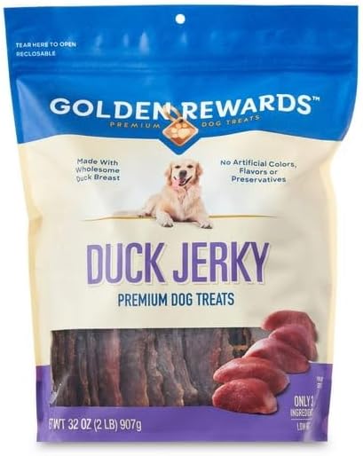 Duck Jerky Premium Treats for Dogs, 32 oz Bag, No Artificial Colors, Flavors, or preservatives, No Corn, Wheat, or Soy