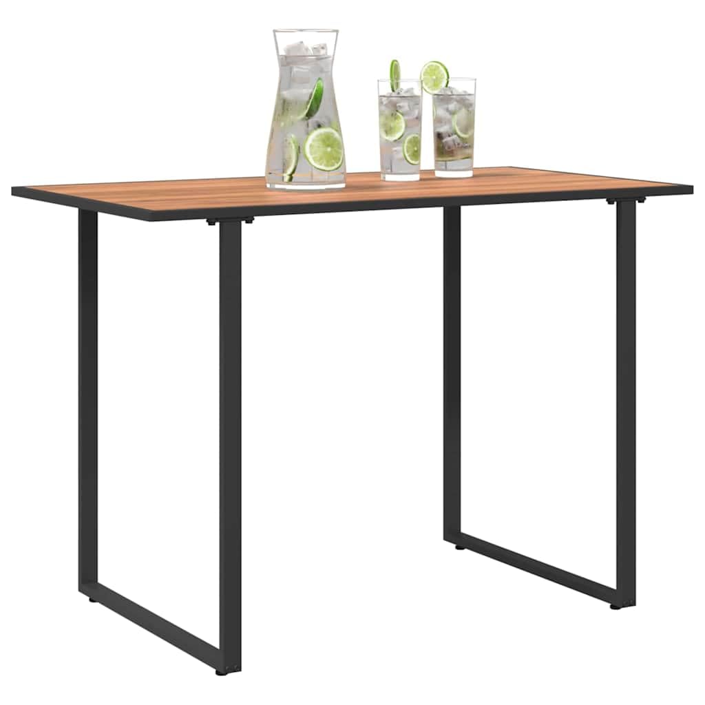 Tavolo da Giardino Marrone in Legno e Acciaio 100x55x70 cm | Ideale per pranzi all'aperto sul terrazzo, questo arredo offre un piano spazioso e una struttura stabile.