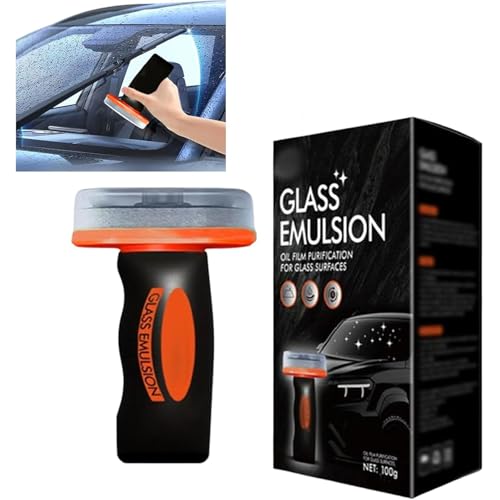 Q4 Glass Guard Hand-Held Glass Emulsion Cleaner Automotive Oil Film Cleaning Brush Easy-to-Use Oil Film Remover for Windows Mirrors and Surfaces
