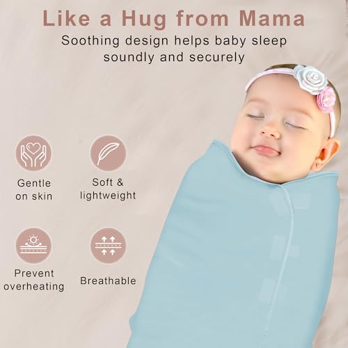 Image of Soft Stretchable Baby Blankets for Newborn Comfortable Cozy Ollie Adjustable Swaddle for New Born Baby Swaddle Wrap Cloth (Pack of 1) Sky Blue