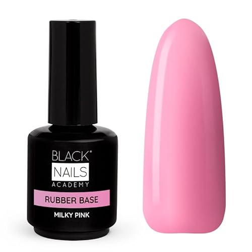 RUBBER BASE MILKY PINK 15ML - BASE DE CAUCHO CON GRAN FLEXIBILIDAD - IDEAL PARA LAS UÑAS FINAS, DEBILITADAS Y QUEBRADIZAS - BLACK NAILS Cover