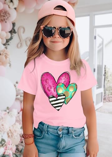 Valentine Shirt Toddler Boys Girls Valentines Day Shirts Love Heart Short Sleeve Tees Casual Print Tops 2-6y4