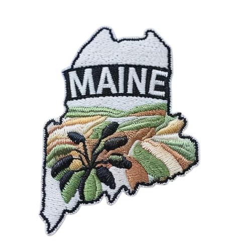 Maine State Patch Embroidered Iron-on/Sew-on Badge (3 Inch) Travel USA