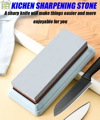 Sharpening Stone Hadeweite Knife Sharpening Stone,Sharpening Stones For Knives, Has 2 Sides - Fine And Medium Grain Wet Stone Sharpening Kit With Non-Slip Base For All Types Of Tools, Knives #TOP2
