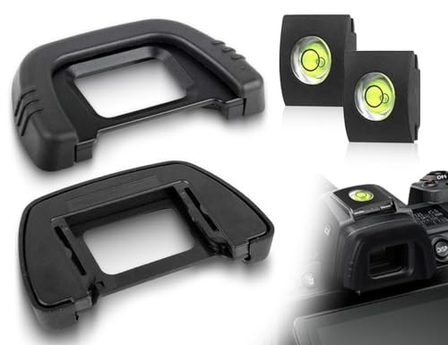 Lhbwhiz Juego de oculares, Visor Ocular, Evita Que el Ocular se empañe, 2 máscaras para los Ojos + 2 Niveles, Compatible con Ni-kon D90/D600/d300s/D750/D7000/D80DK-21 (Negro)
