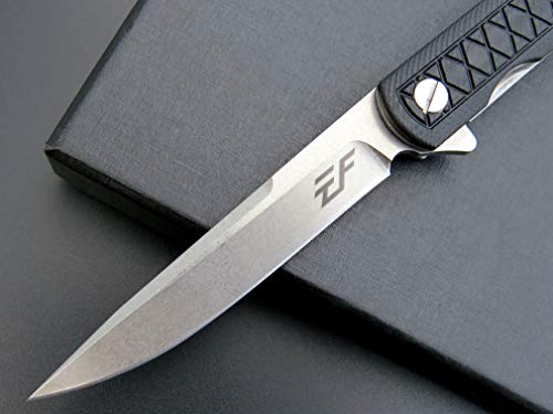 Eafengrow Ef16 Folding Knife Flipper Ball Bearing Point D2 Blade G10 Handle With Pocket Clip Everday Carry Pocket Knife Liner Lock Camping Tactical Outdoor Multitool (Black) #TOP3
