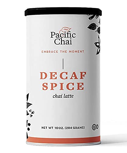 Pacific Chai Decaffeinated, Spice Chai Latte Mix, 10 oz Canisters (Pack of 6)