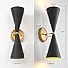 SongCiLT Modern Black Gold Wall Sconce, Vintage Double Heads Up and Down Sconces Wall Lighting, Indoor Hardwired Wall Lamp Fixture for Bathroom Bedroom Living Room Hallway