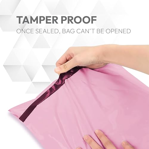 delka Versandtaschen, 100 gemischte Größe, Rosa, Poly-Versandtaschen, reißfeste Versandtaschen für Kleidung, Dokumente, starker selbstklebender Klebstoff, wasserdicht & leicht, Rosa